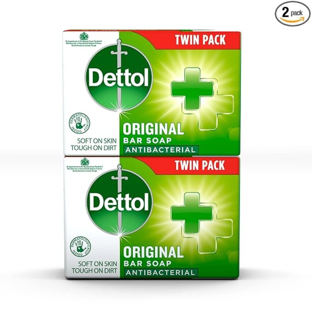 Dettol Antibacterial Bar Soap Original 100g-Pack of 2- Germ Defence Formula*